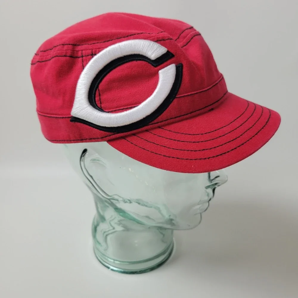 New Era Cincinnati Reds Women Red Cotton Cadet Military Hat Adjustable MLB Cap
